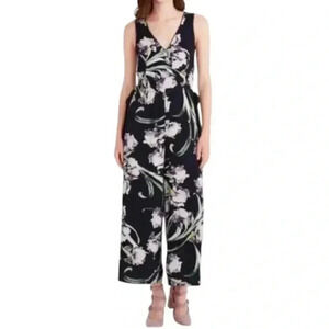 Club Monaco Floral Sohrab  Jumpsuit Blue Purple Size 4